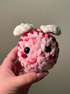 Plush Pink Bee- Crochet